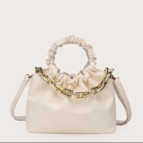 Ruched Chain Satchel Bag - Picture 2 of 3